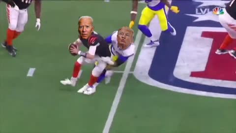 The DONALD sacks Joe Burrows Meme 2022 Superbowl