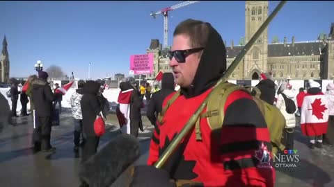 Anti-mandate protesters marched to Parliament Hill one week after removal of "Freedom Convoy"