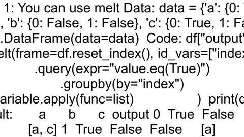 Create a column aggregating column names based on boolean state of a row in Python Pandas