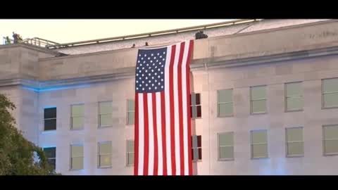 Pentagon hangs huge American flag to mark 20th anniversary of 9/11 attacks