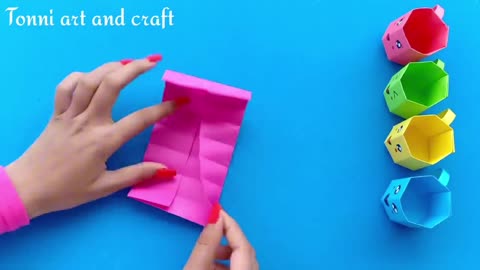 DIY MINI PAPER CUP / Paper Crafts For School / Paper Craft / Easy origami paper cup / Origami