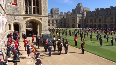 Prince Philip funeral live as the duke of Edinburgh Casket Escorted by royal family