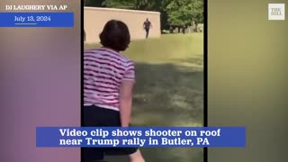 Trump rally shooter on sloped roof sighted in video clip