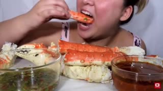 Asmr eating king crab seafood