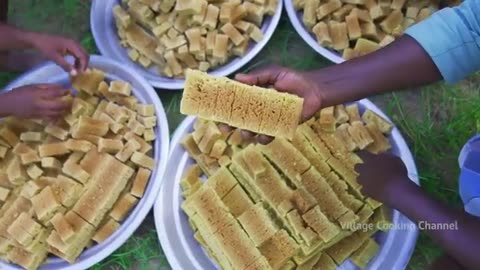 1000 MYSORE PAK | Traditional Mysore Pak Recipe Cooking in indian Village