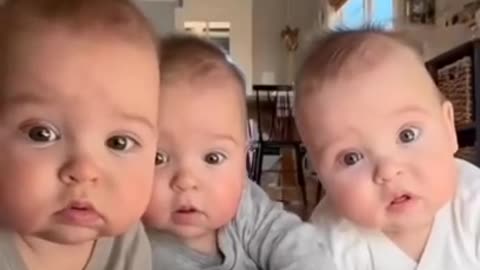 Cute triplet babies