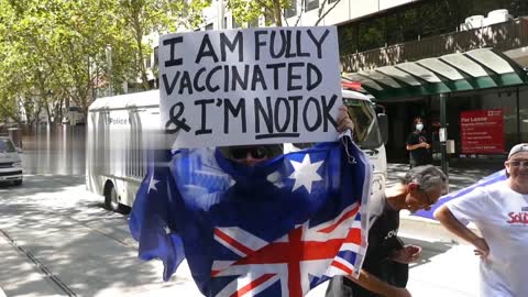 Australia : Hundreds of Protestors march in Melbourne