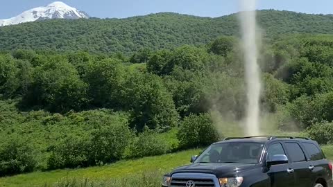 Dust Devil Provides Extra Scenic Value For Roadside Stop