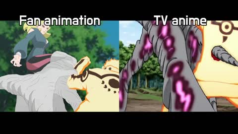 Fan animation VS Anime (Boruto Episode 198 Naruto vs delta)