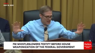 Jim Jordans words to FBI whistle Blowers before a hearing.