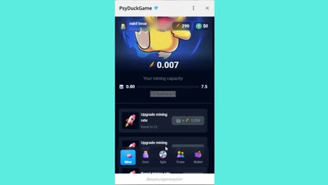 new mining mini app bot telegram psyduckgame