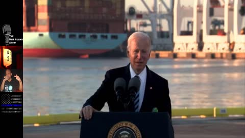 Biden claims supply chain issues and inflation on people having more money and ordering more online