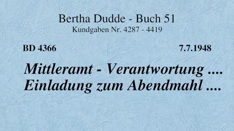 BD 4366 - MITTLERAMT - VERANTWORTUNG .... EINLADUNG ZUM ABENDMAHL ....