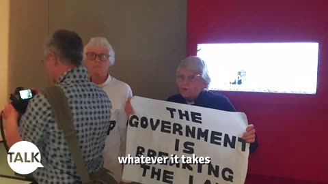 UK: Just Stop Oil’ protesters in their 80s smash the Magna Carta display in the British Library..
