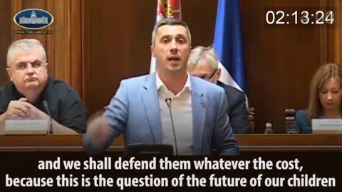 Great public speech in Serbian Parliament