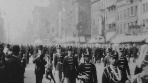 Buffalo Police On Parade (1897 Original Black & White Film)
