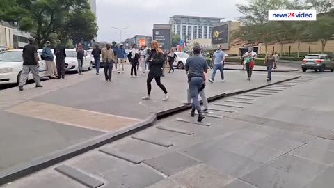 WATCH | ‘Murderers not welcome’ - tense moments as man with Israeli flag joins pro-Palestine protest