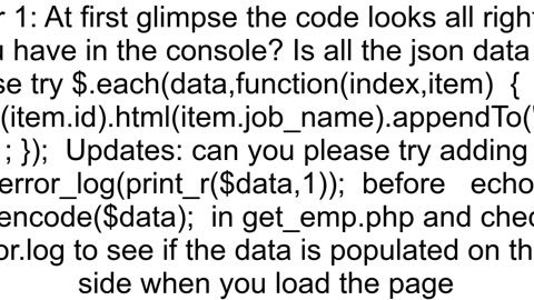 Loading data from MySQL and populating dropdown select with jQuery Mobile PHP