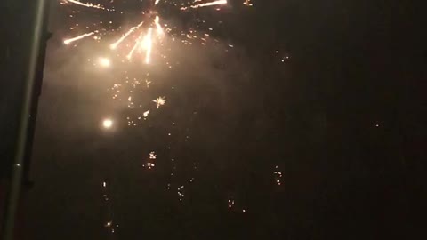 Fireworks display in the night sky