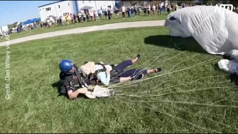 104-year-old woman goes skydiving!