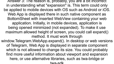 Telegram Web Apps method Expand isn39t working