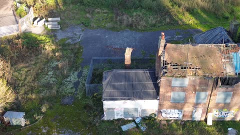 Derelict house property and surrounds - Drone Footage