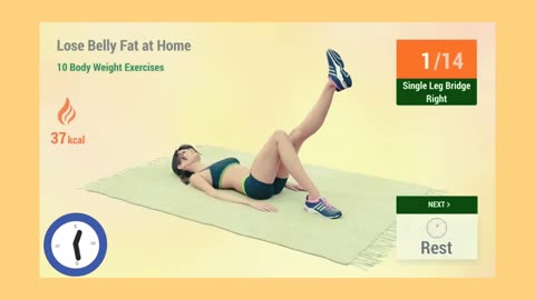10body weight exercises to Lose Belly fat home workout