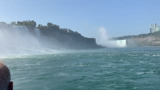 Onboard the Maid of the Mist, and Passing the American Falls on Sunday, 09/03/2023, at 09:32