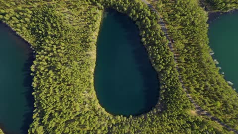 aerial view of the lake and forest in finland beautiful nature of finland
