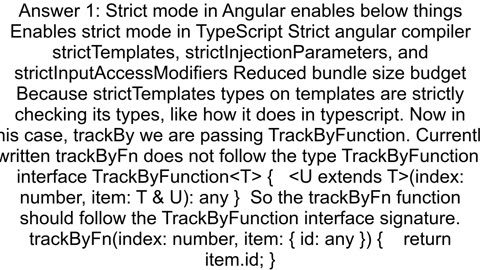 How using Angular 14 trackBy Function with strictmode true