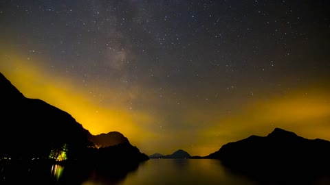 Beautiful Colors Of Aurora In The Sky On A Starry Night - Time Lapse Video