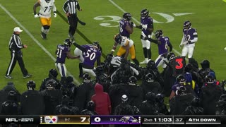 Ravens swarm Warren for major fumble recovery along sidelines
