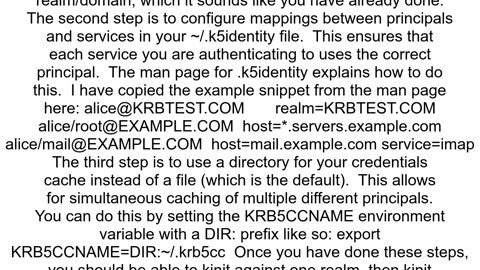 linux kerberos auth to two domains