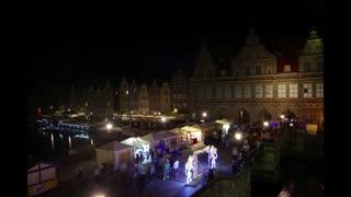 Down by the Canal at Night in Gdansk During St. Dominic's Fair (Jarmark Dominikański)