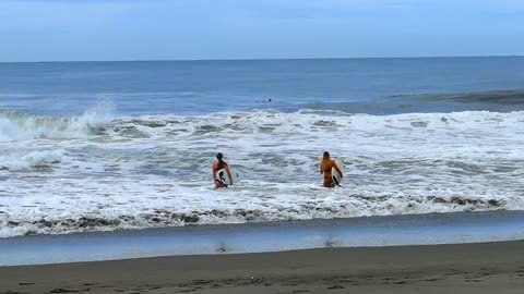 Surfer Girls Going Surfing in Slow Motion