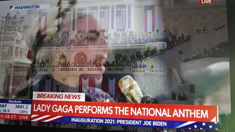 Color Guard entrance, Lady Gaga singing the National Anthem at the Biden 2021 Inauguration