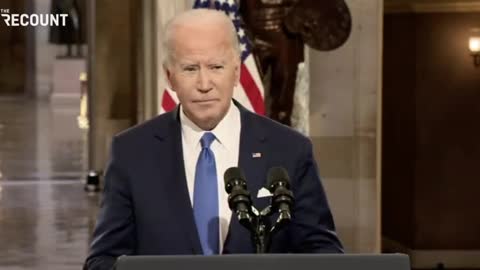 Biden on Jan. 6: “To state the obvious, one year ago today, in this sacred place, democracy was attacked — simply attacked. The will of the people was under assault.”