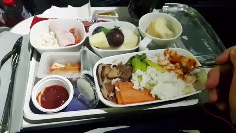 a flight to London,in-flight meals3