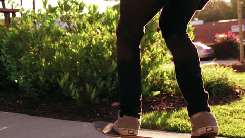 Slow-mo exhibition skateboard trick