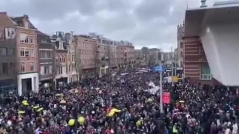 Amsterdam, Netherlands, the people against covid terrorists.