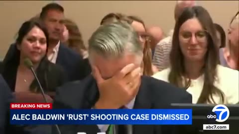 Alec Baldwin breaks down in tears as judge dismisses "Rust" case | ABC7