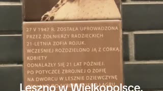 024 No War. Dworzec PKP Leszno. Tragiczna historia Zofii Rojuk porwanej przez radzieckich żołnierzy.