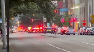 President Donald Trump’s Motorcade seen leaving Allegheny General Hospital in Pittsburg