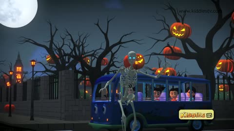 Wheels on the Bus Halloween song | Wheels on the Bus Song for Kids | Halloween Song | Kiddiestv