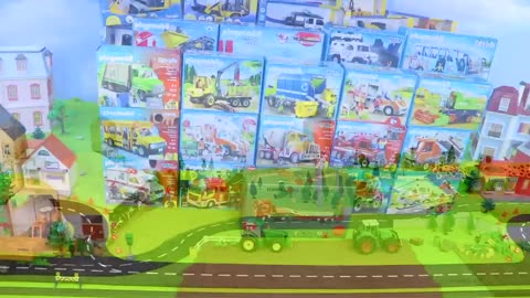 Excavator, Tractor, Fire Trucks & Police Cars for Kids