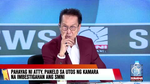 Pahayag ni Atty. Panelo sa utos ng Kamara na imbestigahan ang SMNI