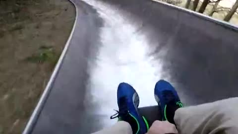 Great wall of china's tobbogan ride is the fastest way down man's greatest feet.