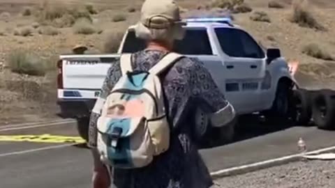 No Oil protestors block a highway in Nevada and get a surprise