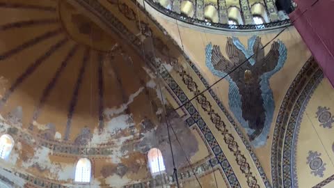 Haga Sophia beautiful view inside, mosque in Istanbul Turkey