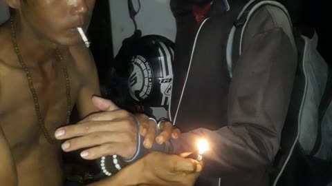 Borneo shaman heals people using gas lighter